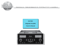 McIntosh MA-7900 - Owners manual